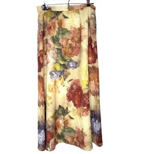 Vintage Casual Corner Women Watercolor Floral Midi Skirt M Cottagecore Fairycore